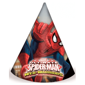 Spiderman fdselsdagshatte - 6 stk.