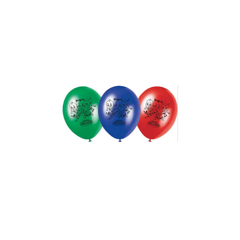 Pyjamasheltene farvede balloner - 8 stk.