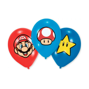 Super Mario latex Balloner - 6 stk.