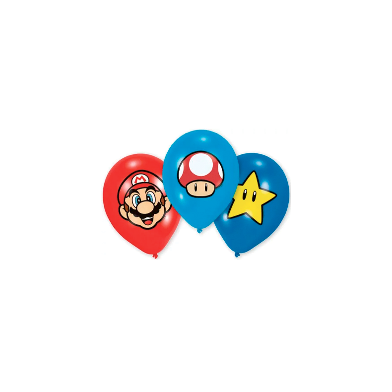 Super Mario latex Balloner - 6 stk.