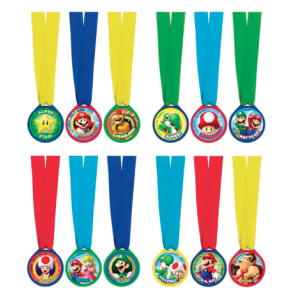Super Mario medaljer - 12 stk.