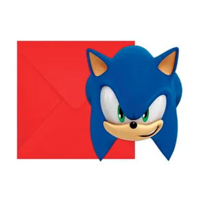 Sonic Invitationskort & kuverter - 6 stk.