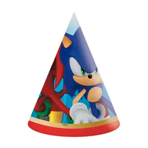 Sonic fdselsdagshatte - 6 stk.