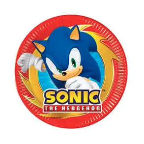 Sonic paptallerkner - 8 stk.