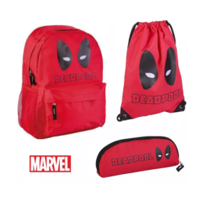 Deadpool rygsk, gymnastikpose og penalhus st