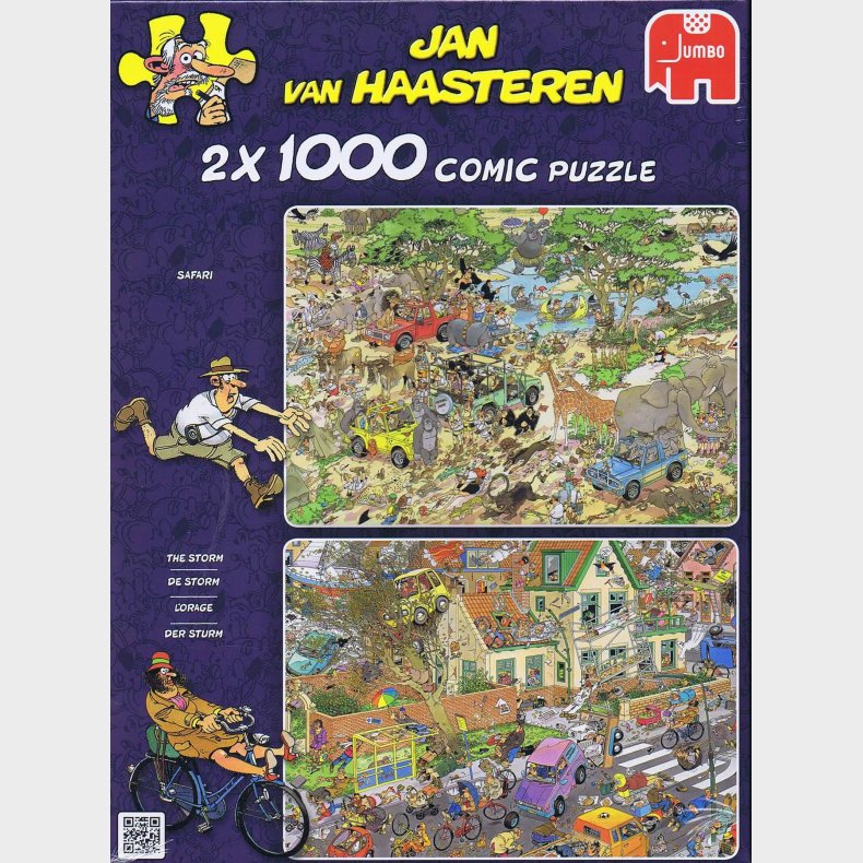 Jan van Haasteren - Safari og The storm - 2 x 1000 brikker