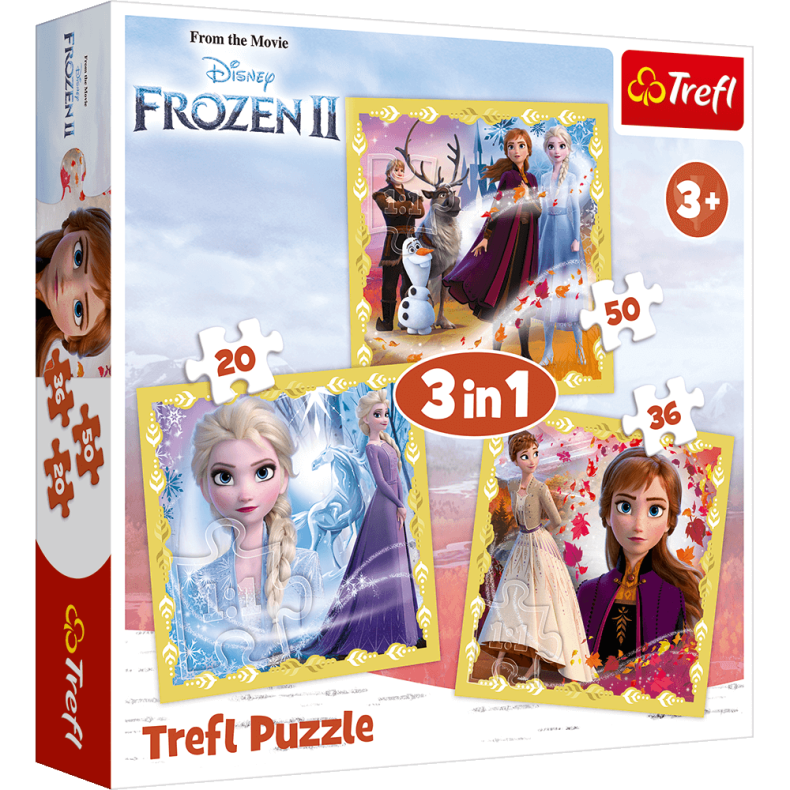 Disney Frost 2 - Anna og Elsa 3-i-1 - 20/36/50 brikker