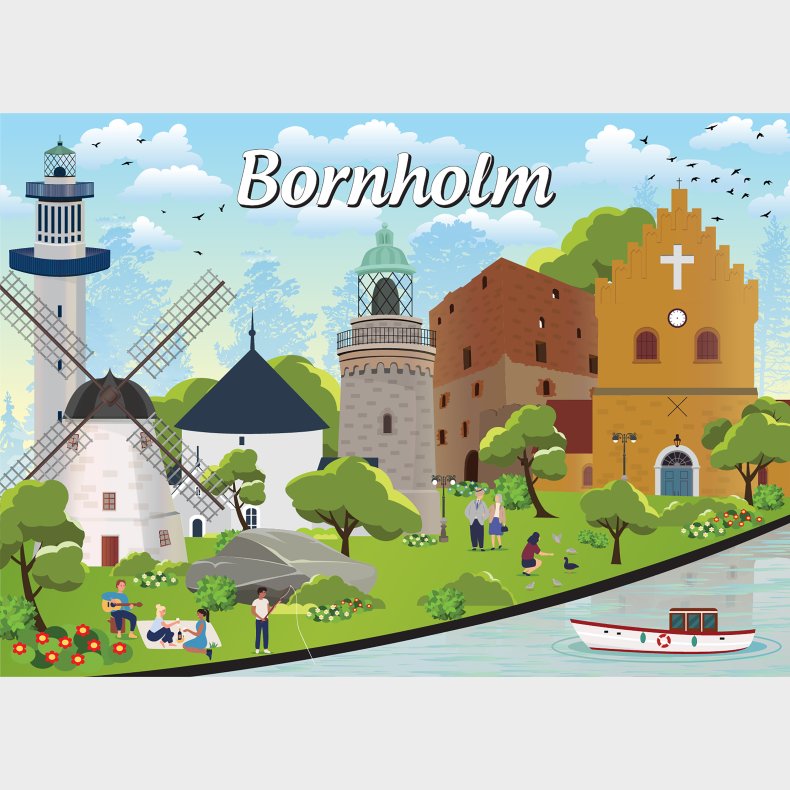Puslespil Danske byer: Bornholm, 1000 brikker