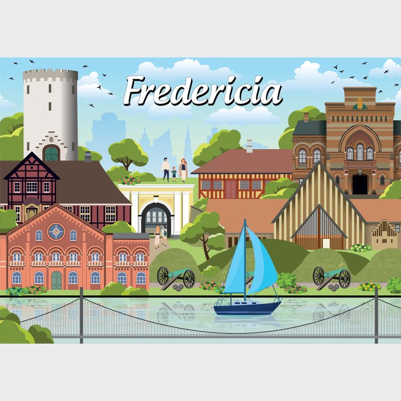 Puslespil Danske byer: Fredericia, 1000 brikker