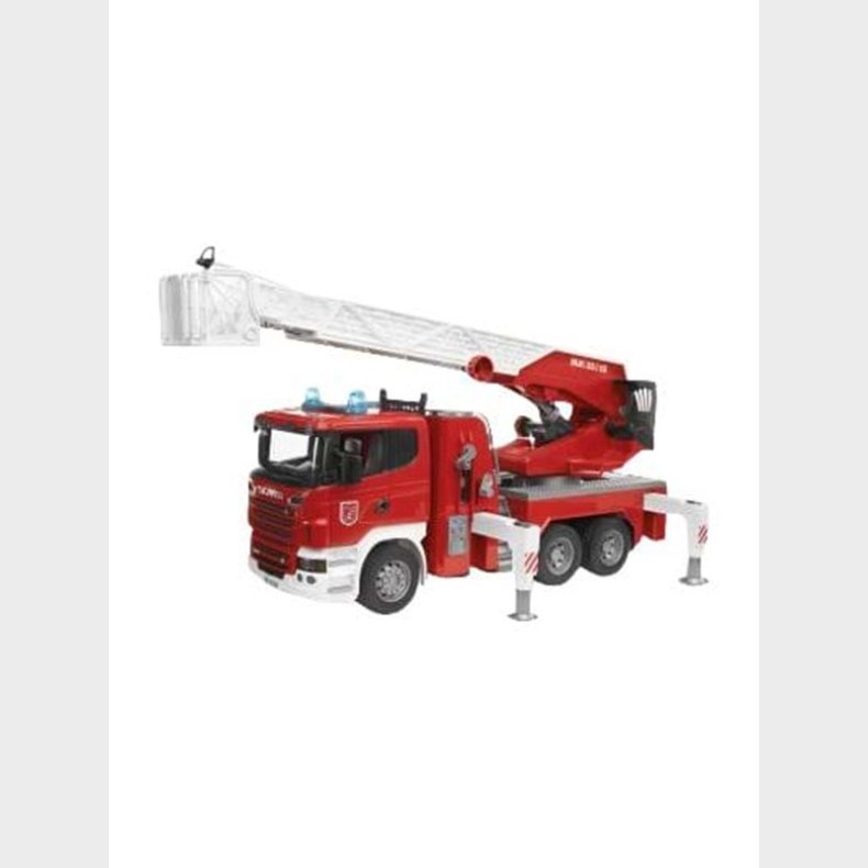 Bruder Scania R-Series Fire engine, slewing ladder, waterpump + L&S Module