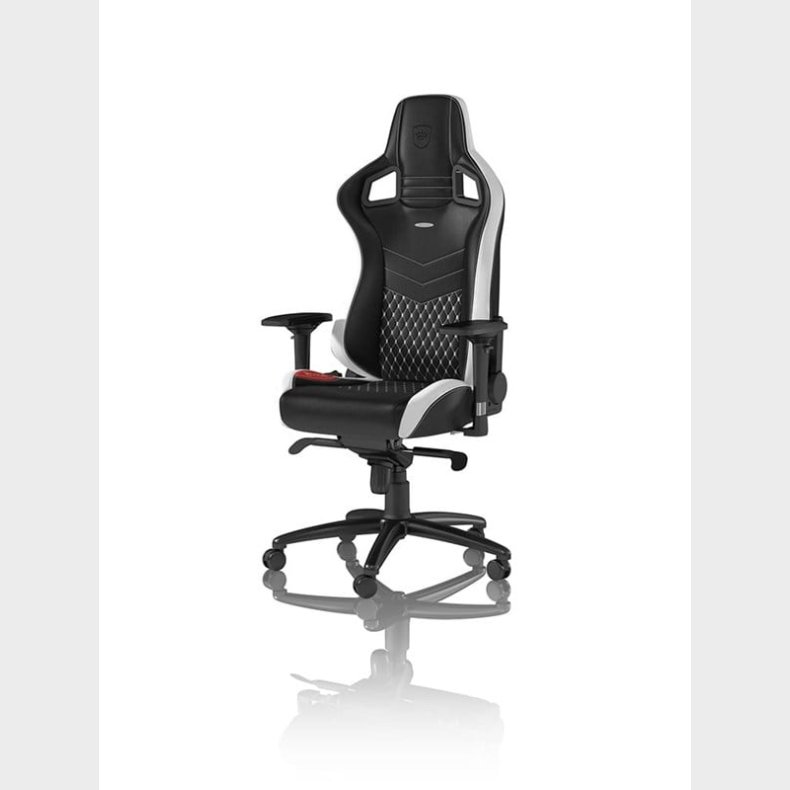 noblechairs EPIC Real Leather - Black / White Gamer Stol - Sort / Hvid - Lder - Op til 120 kg