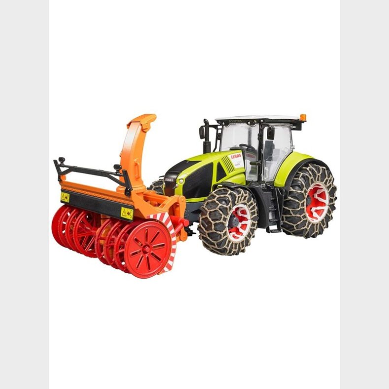 Bruder Claas Axion 950 with snow chains and snowblower