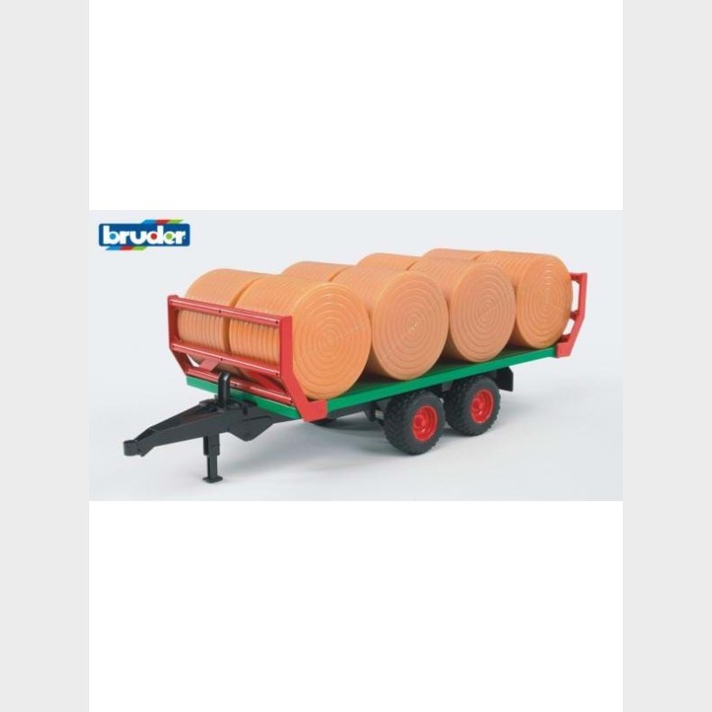 Bruder Bale transport trailer with 8 round bales