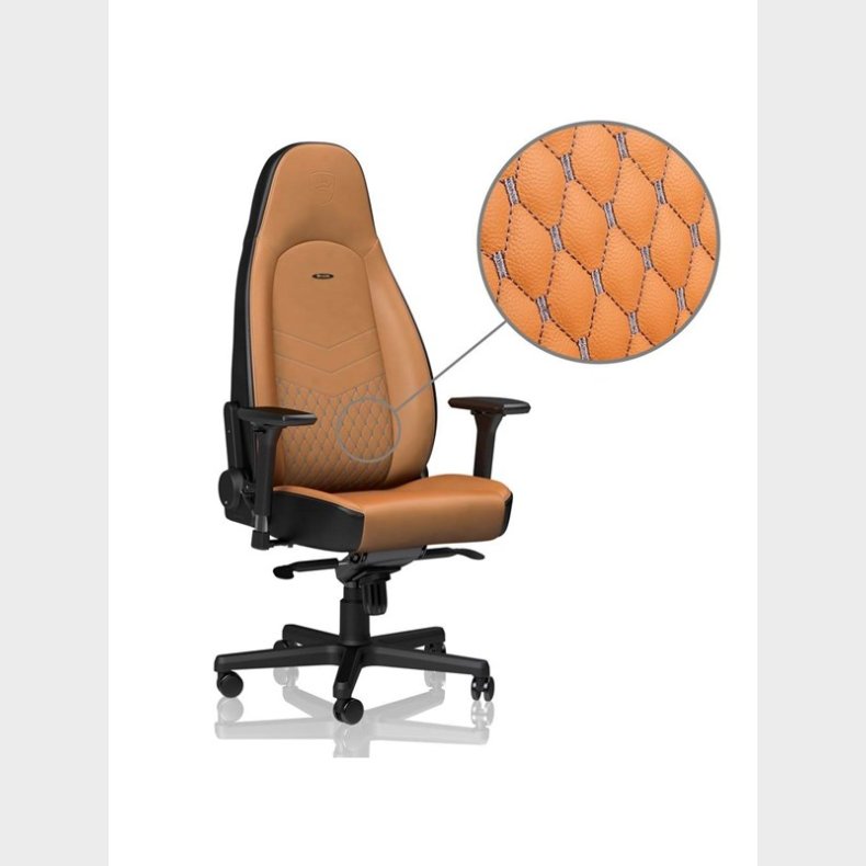 noblechairs ICON Series Real Leather - Cognac / Black Gamer Stol - Brun / Sort - Lder - Op til 150 kg