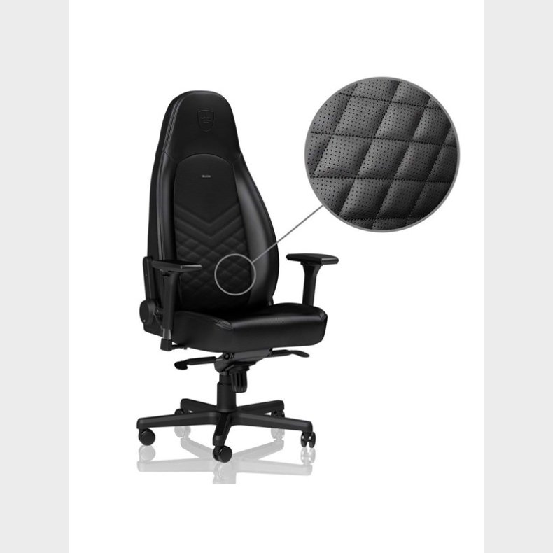 noblechairs ICON Series - Black Gamer Stol - Sort - PU Lder - Op til 150 kg