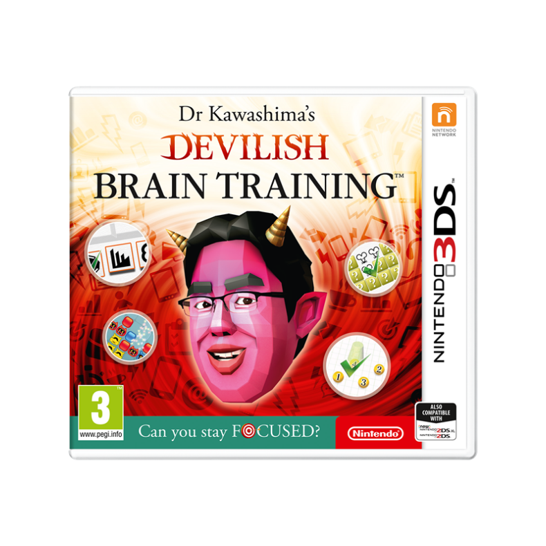 Dr Kawashima&apos;s Devilish Brain Training: Can you stay FOCUSED? - Nintendo 3DS - Puslespil