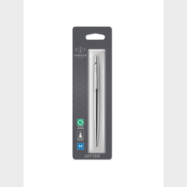 Parker Jotter kuglepen | rustfrit stl med detaljer i krom | medium spids bl blk