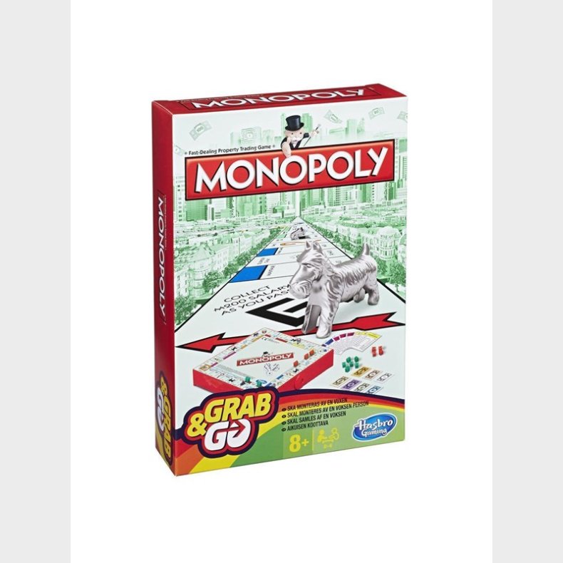 Hasbro MONOPOLY GRAB AND GO- Travel (Nordic)