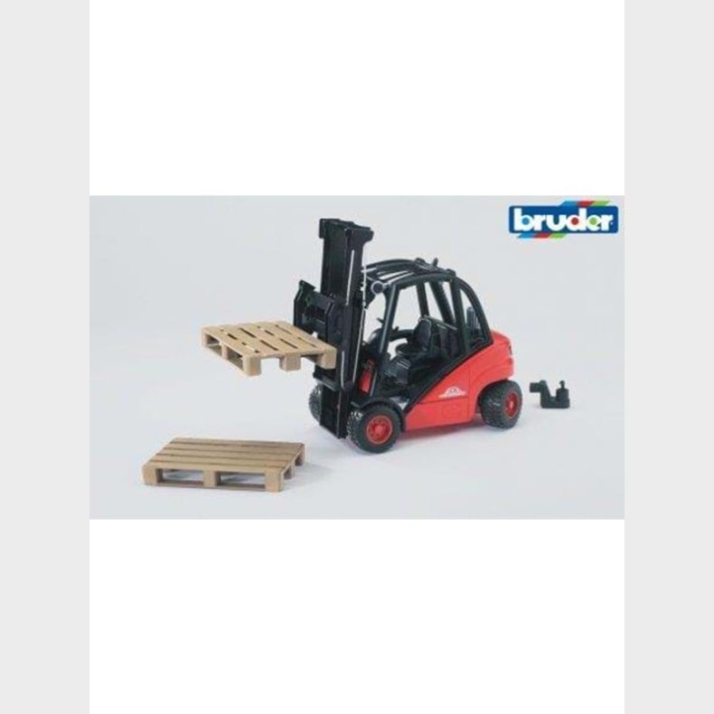 Bruder Linde fork lift H30D with 2 pallets