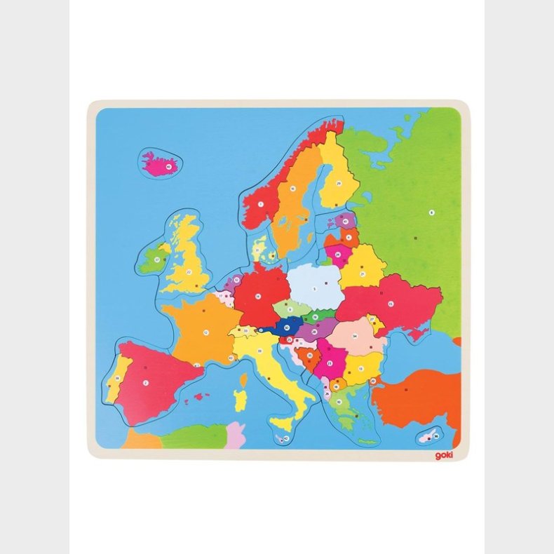 Goki Wooden Puzzle Europe Wood