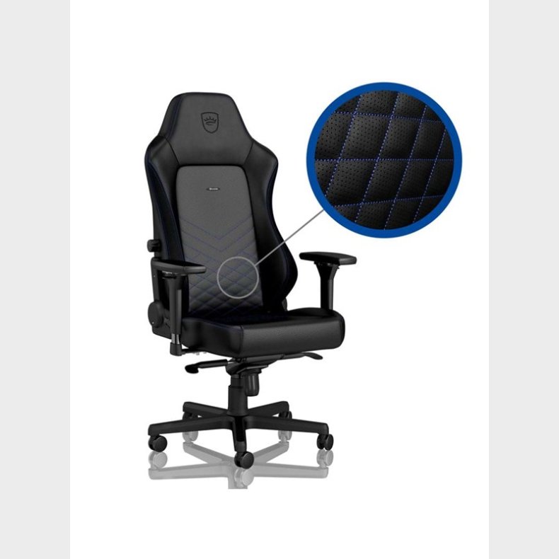 noblechairs HERO Gaming Chair - Black/Blue Gamer Stol - Sort / Bl - PU Lder - Op til 150 kg