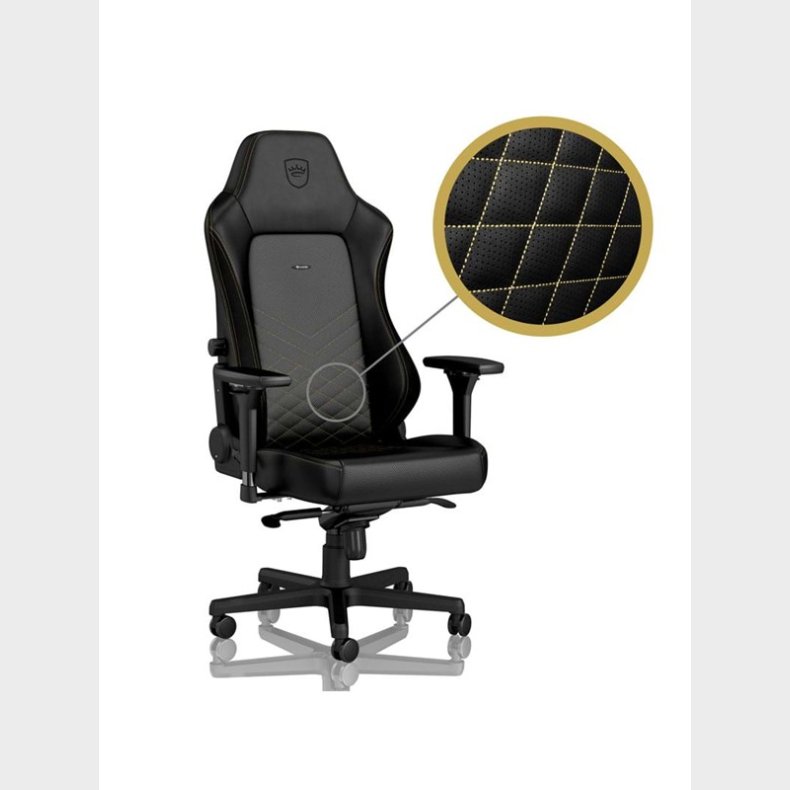 noblechairs HERO Gaming Chair - Black/Gold Gamer Stol - Sort / Guld - PU Lder - Op til 150 kg