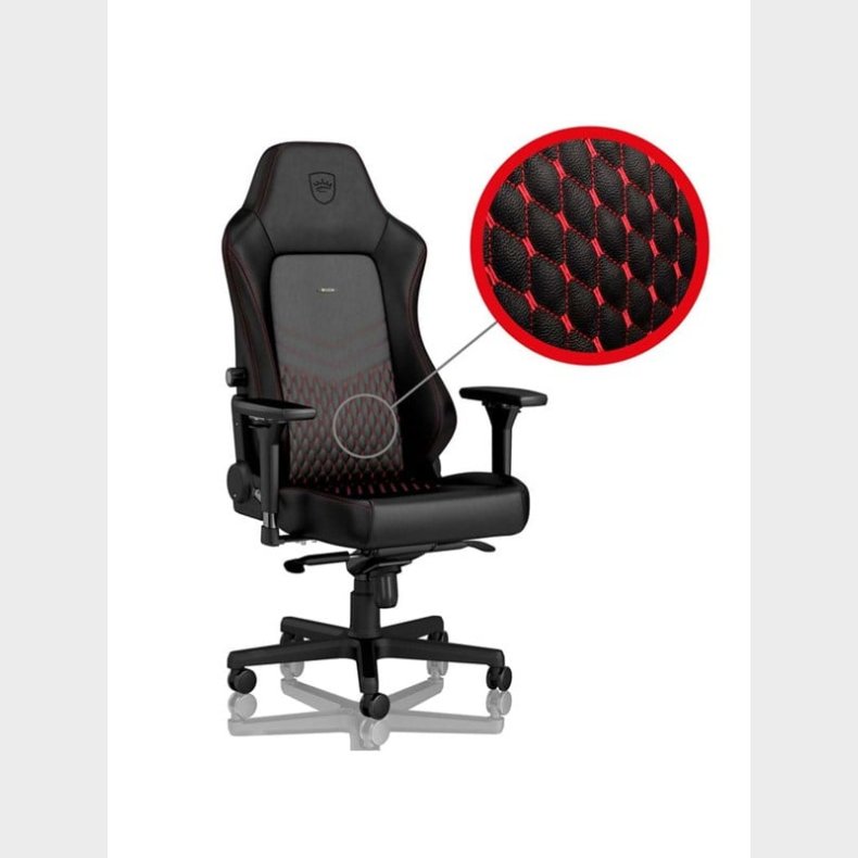 noblechairs HERO Gaming Chair - Black/Red Gamer Stol - Sort / Rd - PU Lder - Op til 150 kg