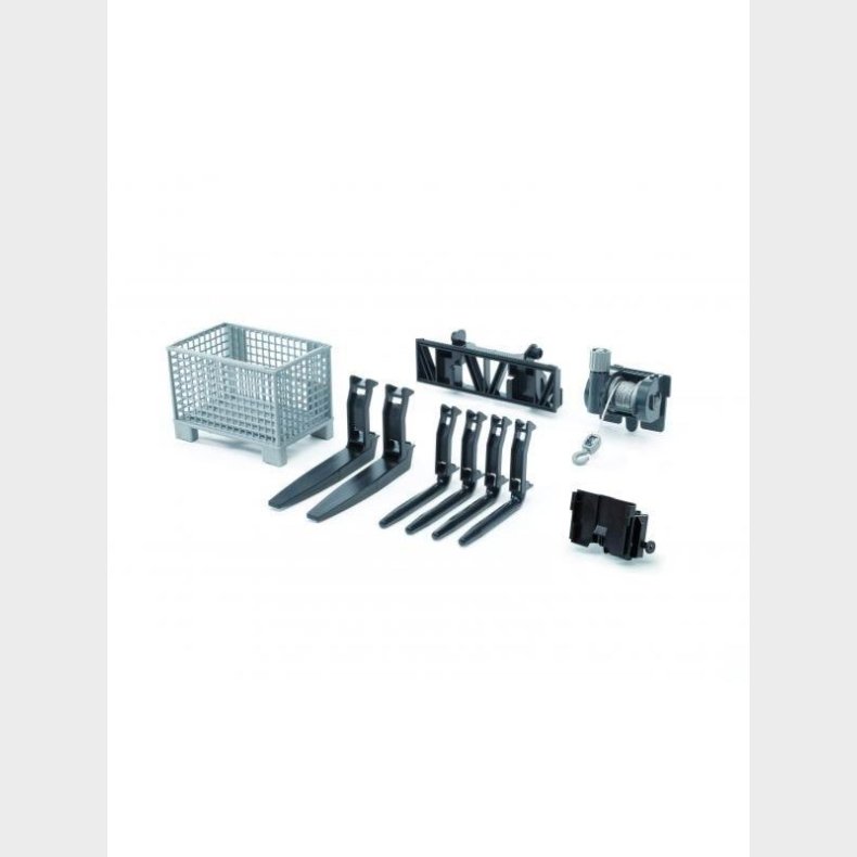 Bruder Accessories: Box-type pallet, winch and forks f.frontloader