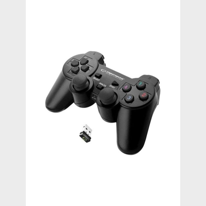 Esperanza GAMEPAD WIRELESS 2.4GHZ PS3/PC USB GLADIATOR BLACK - Controller - PC