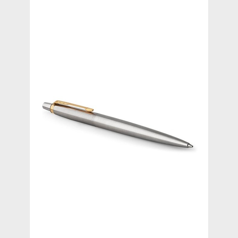 Parker Jotter kuglepen | rustfrit stl med gyldne detaljer | medium spids bl blk