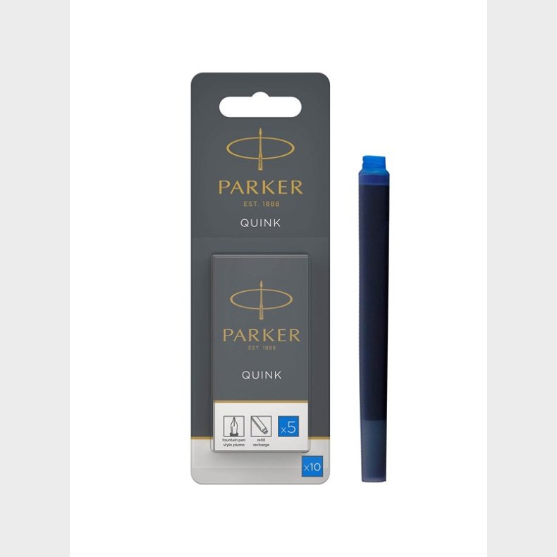 Parker Lange PARKER QUINK-fyldepenspatroner, bl, 10 stk.