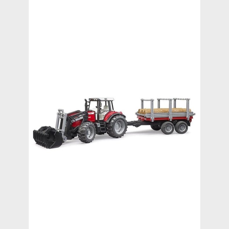 Bruder Massey Ferguson 7480 with frontloader and timber trailer