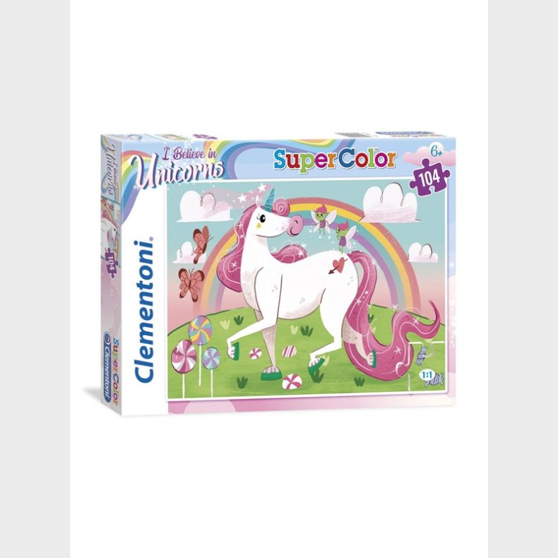 Clementoni 104 pcs. Puslespil Kids SuperColors Unicorn