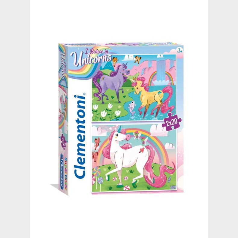 Clementoni 2x20 pcs. Puzzles Kids SuperColors Unicorn Floor