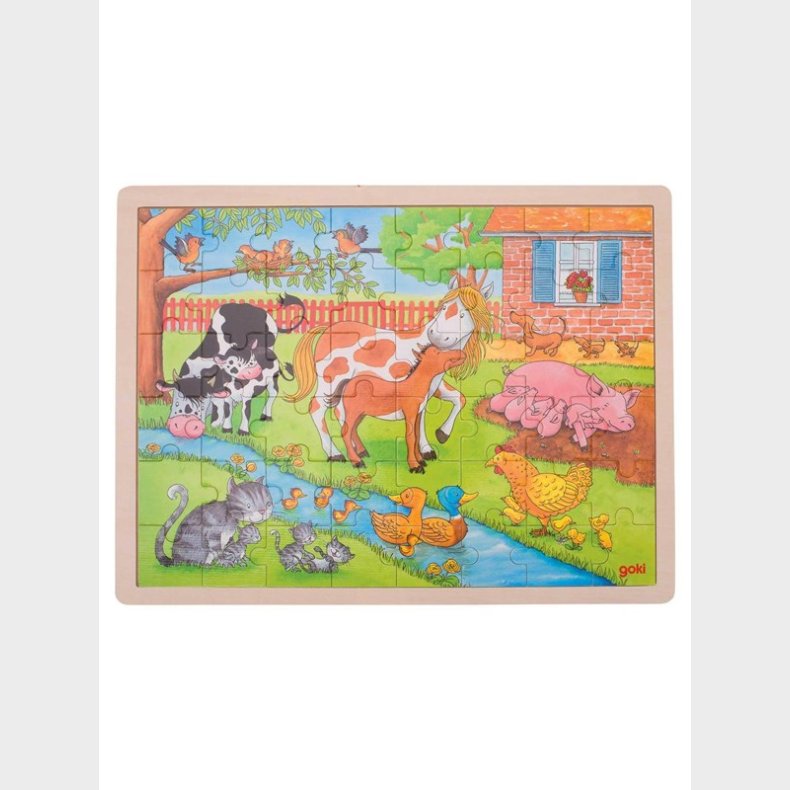 Goki tren Puslespil - On the Farm 48pcs. tr