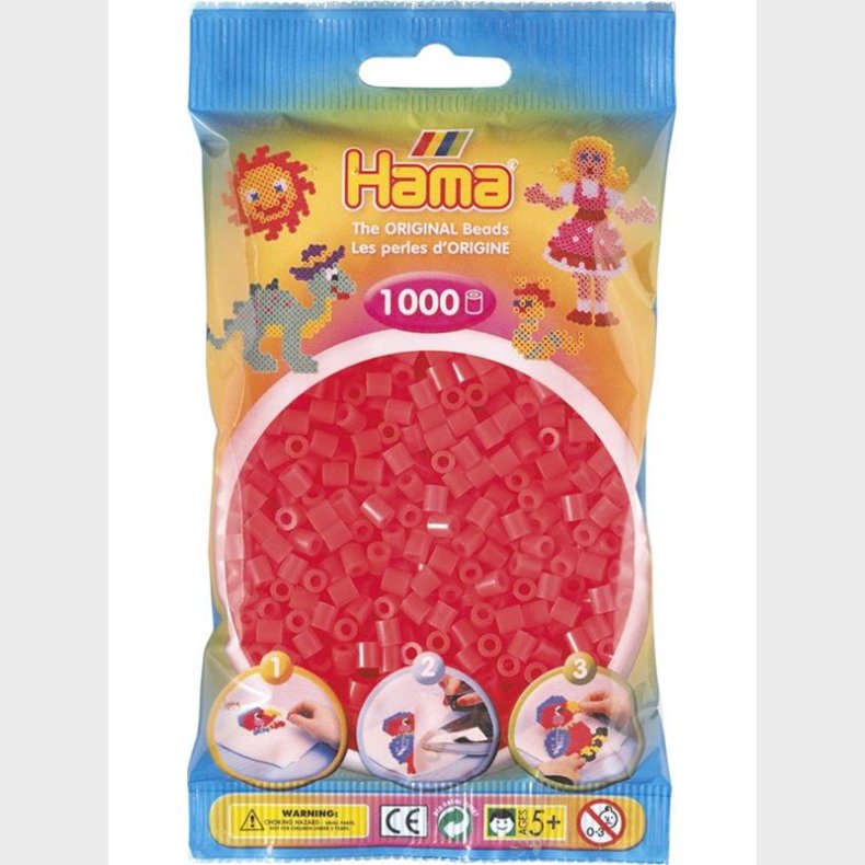 Hama Perler-rd Neon (035) 1000stk.