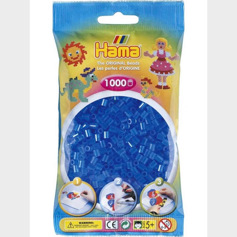 Hama Perler-Transparent bl (015) 1000stk.