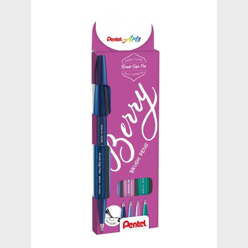 Pentel SES15B-4 Brush Sign Pen BERRY st