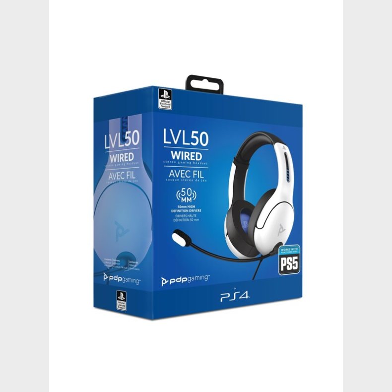 PDP LVL50 Wired Stereo Headset - White - Headset - Sony PlayStation 4