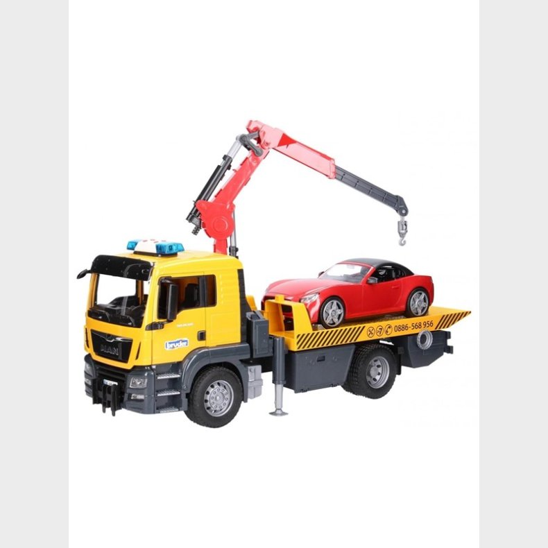 Bruder MAN TGS Tow truck with BRUDER roadster and Light and sound module