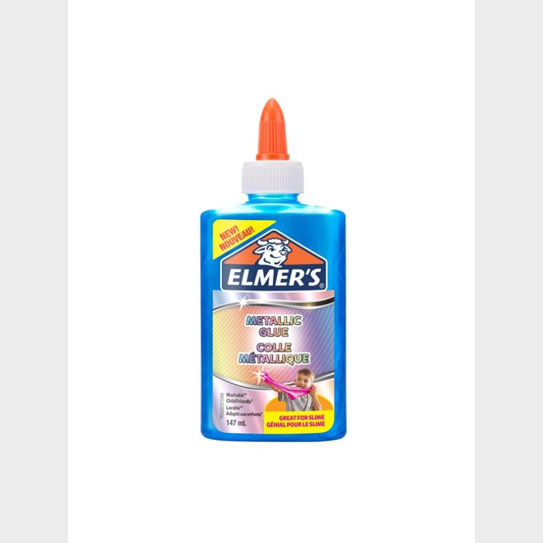 Elmer's Metallic PVA Glue | Perfekt til at lave slim | Vaskbar | Bl | 147 ml | 1 styk