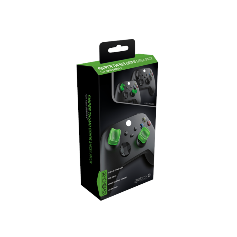 Gioteck Xbox Series X Sniper Mega Pack Thumb Grips - Black/Green - Accessories for game console - Microsoft Xbox Series X