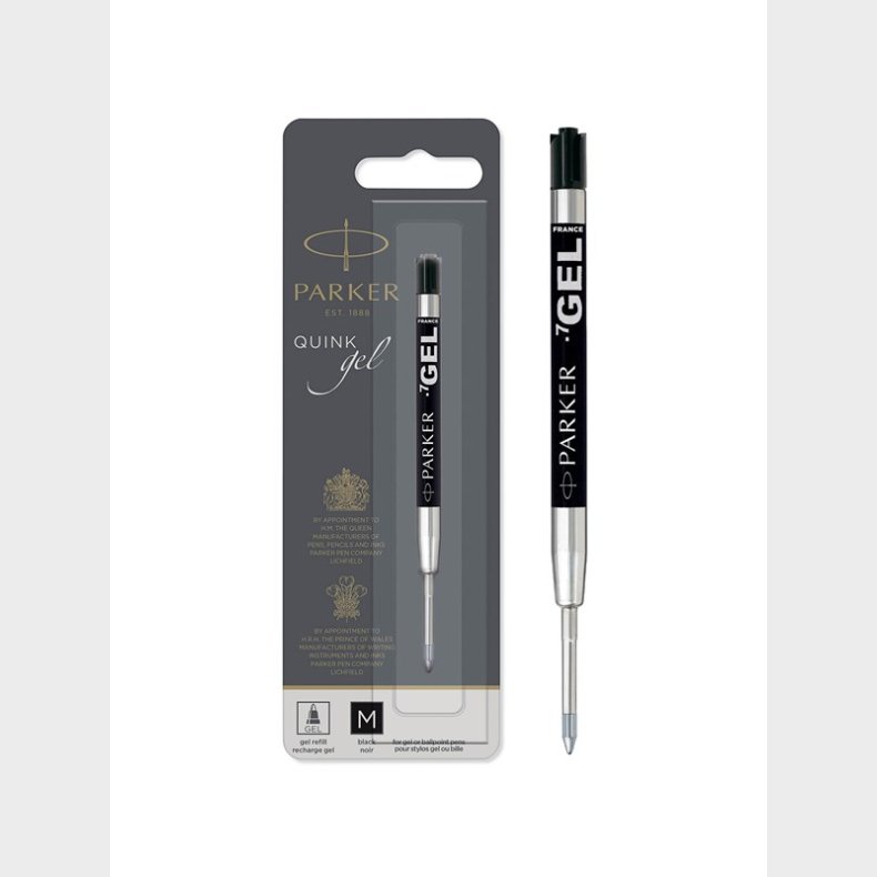 Parker PARKER gelblkpatron, medium spids (0,7 mm), sort, 1 stk.