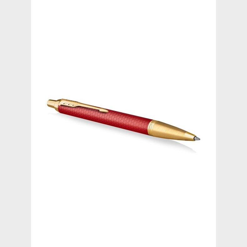 Parker IM premium rd med detaljer i guld, kuglepen