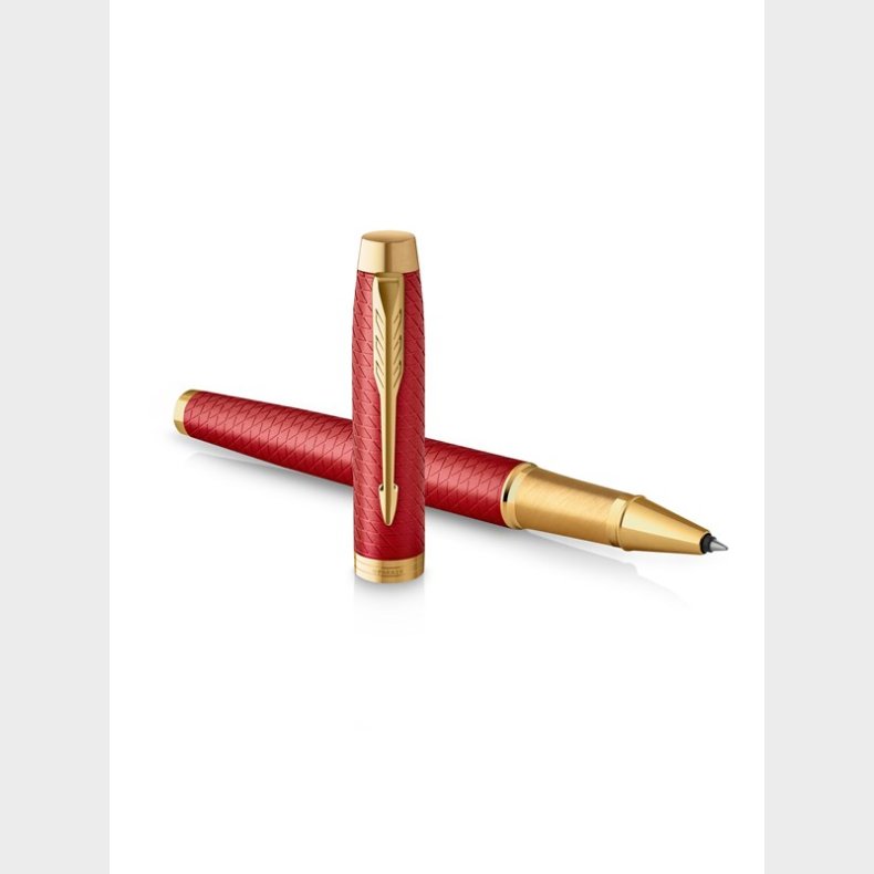 Parker IM premium rd med detaljer i guld, rullepen