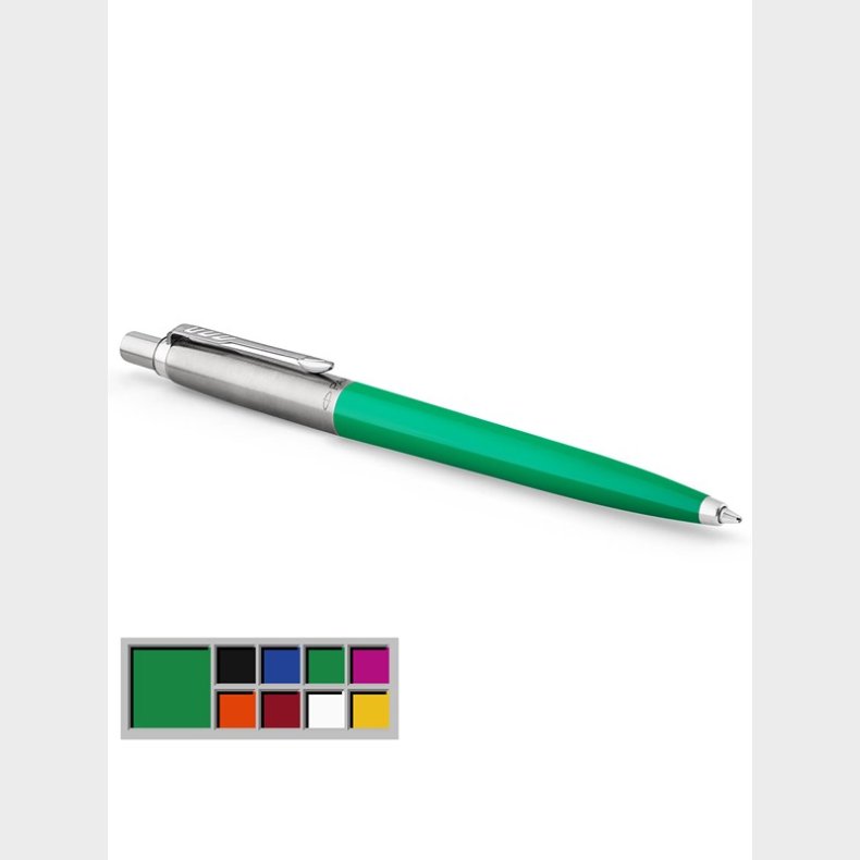 Parker Jotter Originals-kuglepen, grn lakering, medium spids, bl blk, boblepakke