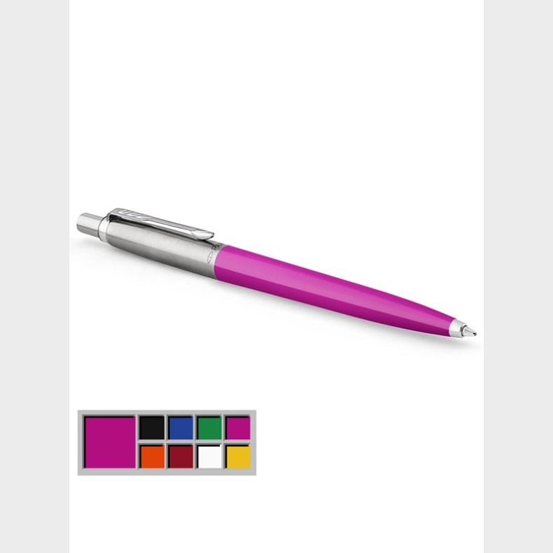 Parker Jotter Originals-kuglepen, magenta lakering, medium spids, bl blk, boblepakke