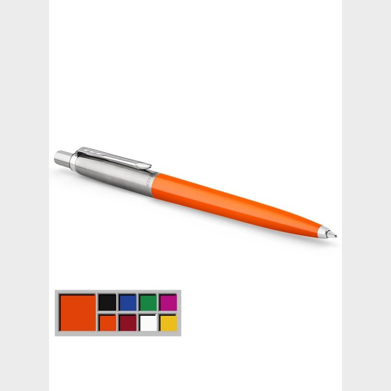 Parker Jotter Originals-kuglepen, orange lakering, medium spids, bl blk, boblepakke