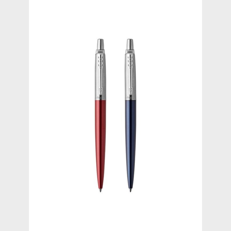 Parker Jotter London Duo Discovery-pakke | med kuglepen (Kensington-rd) og gel&eacute;pen (kongebl)