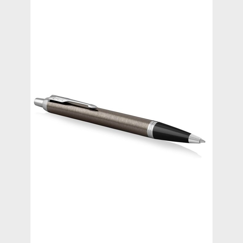 Parker IM-kuglepen, mrk espresso med patron med medium spids og bl blk